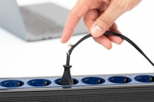 Power strip highlighting the importance of electrical safety in Riverside, CA