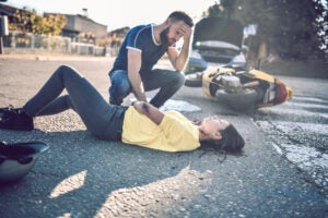 Young girl injured on road, needing bike accident lawyer in Riverside, CA