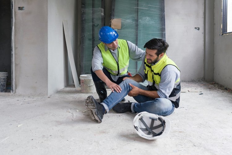 a site worker caught in an accident during construction in Riverside, CA